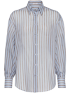 BRUNELLO CUCINELLI SEMI-TRANSPARENT STRIPED SHIRT