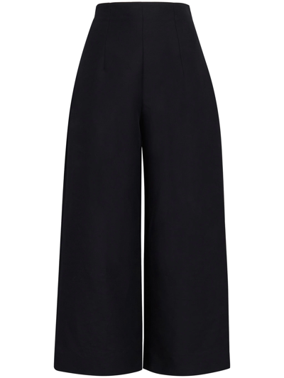 Marni Cropped High-waisted Trousers In Black