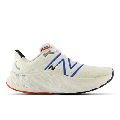 New Balance Men's  Fresh Foam X More V4 Running Shoes ( 2e Width ) In Sea Salt / Blue Oasis In White