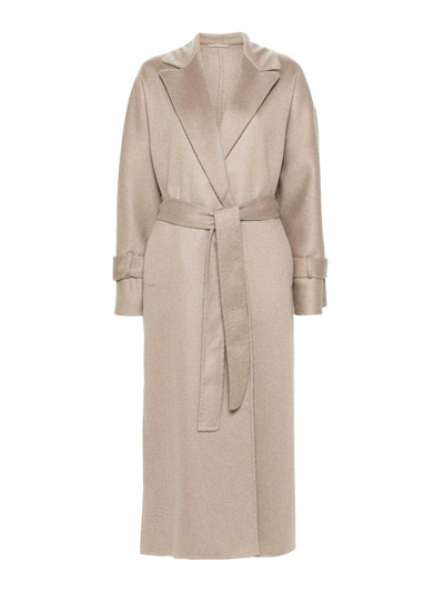 Brunello Cucinelli Belted Cashmere Trench Coat In Beige