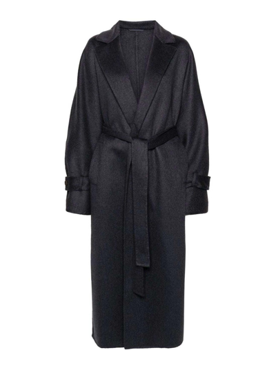 Brunello Cucinelli Belted Cashmere Trench Coat In Blue