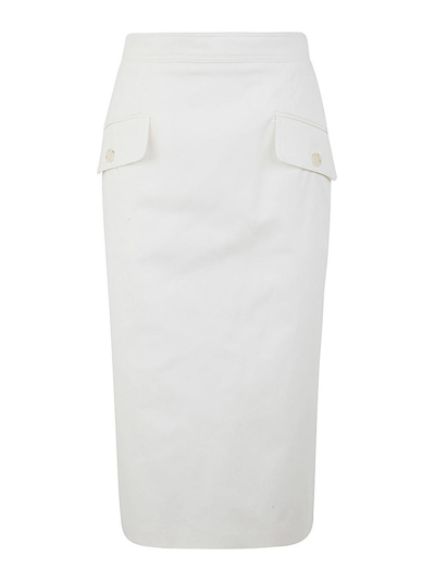 Alberta Ferretti Stretch Gabardine Skirt Clothing In White