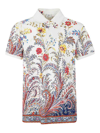 Etro Floral Paisley-print Cotton Polo Shirt In White