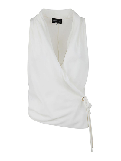 GIORGIO ARMANI CROSSED SLEEVELESS TOP