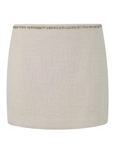 N°21 Tweed Mini Skirt In White