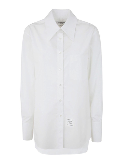 Thom Browne Exaggerated Point Collar Shirt, Blouse White
