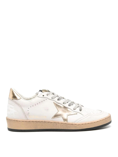 Golden Goose Ballstar Sneakers In Milk/gold