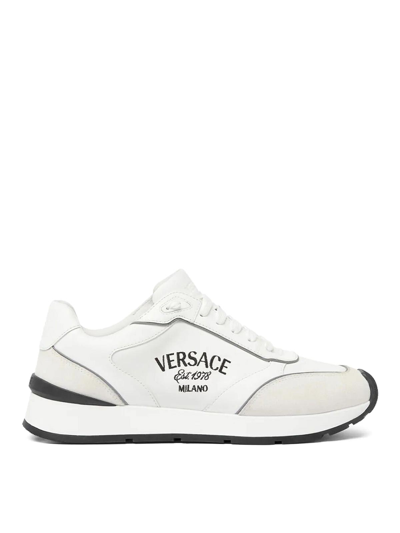 VERSACE CALF LEATHER SNEAKERS