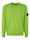 Stone Island Logo Patch Crewneck Sweatshirt In Orange