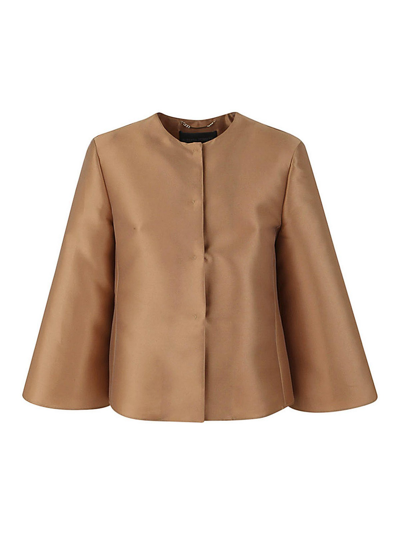 Alberta Ferretti Mikado Jacket Clothing In Brown