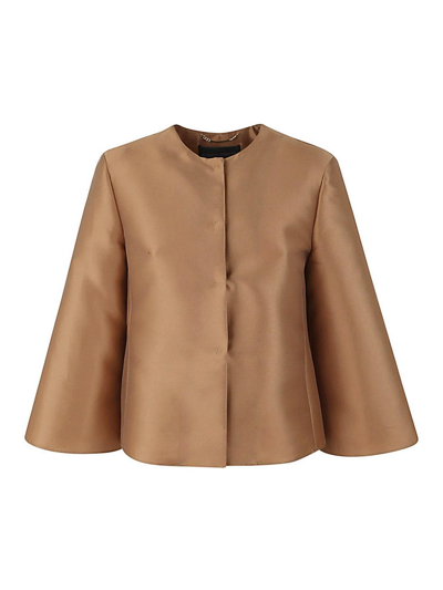 Alberta Ferretti Mikado Jackets Beige In Brown