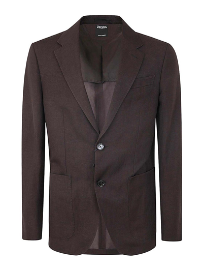 Zegna Trofeo Summer Jacket In Brown