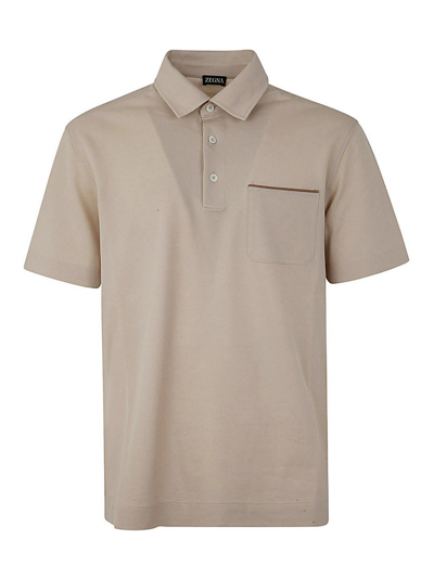 Zegna Pure Cotton Polo Clothing In Brown