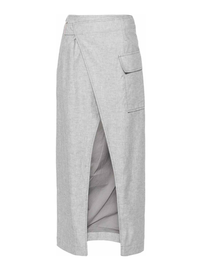 Remain Birger Christensen Gray Wrap Maxi Skirt In Grey