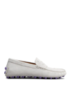 Tod's Light Grey Light Grey Gommini Bubble Suede Driving Shoes In Grey