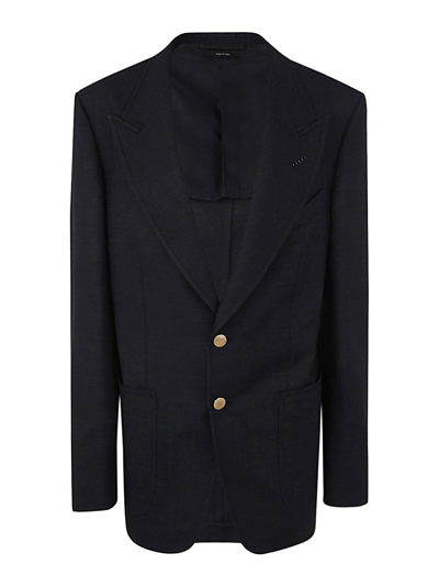 Tom Ford Single Breasted Jacket In Blue