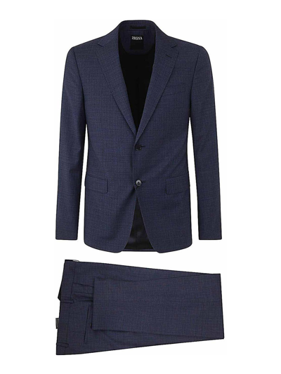 Zegna Pure Wool Suit In Azul