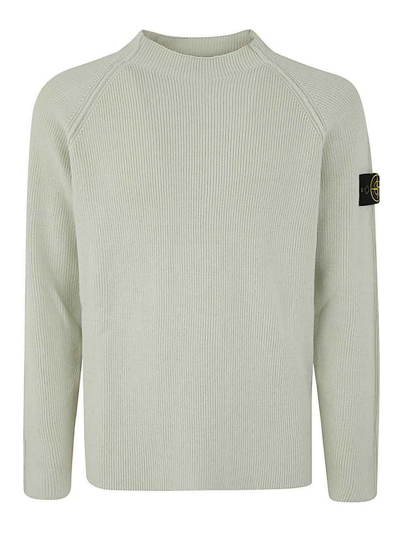 Stone Island Wide Round Neck Sweater Clothing In Green