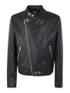 BALMAIN ZIPPED CALFSKIN BIKER JACKET