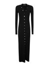 Attico Black Viscose Long Cardigan In Black