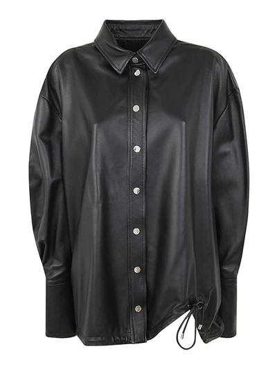 Attico Oversized Shirt With Coulisse In Black