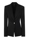 Attico Glen Single-breasted Virgin Wool Blazer In Negro