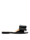 Mach & Mach Le Cadeau Crystal-embellished Leather Slides In Black