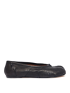 Maison Margiela Black Leather Tabi Ballerinas With Iconic Tabi Split-toe In Negro
