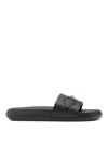 Versace Medusa Leather Slides In Black