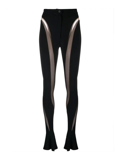 MUGLER SHEER BLACK ILLUSION TROUSERS