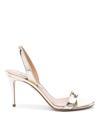 Aquazzura So Nude 85mm Sandals In Metálico