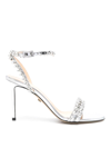 Mach&mach Silver-tone Audrey 95 Crystal-embellished Sandals In Metálico