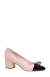 Kate Spade Bowdie Cap Toe Pump In Black,pale Vellum