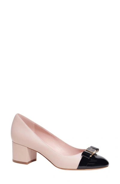 Kate Spade Bowdie Cap Toe Pump In Black,pale Vellum