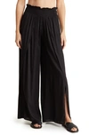 Elan Popover Knit Cover-up Pants In Black