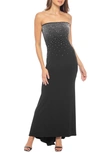 Marina Farj Beaded Bodice Strapless Mermaid Gown In Black