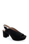Aerosoles Cornelia Womens Suede Peep-toe Slingback Sandals In Black Suede