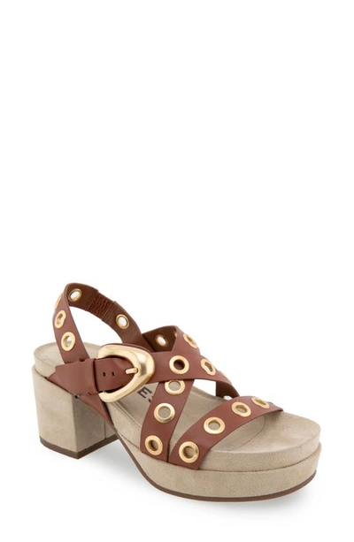 Aerosoles Cleveland Slingback Platform Sandal In Ginger Bread Leather