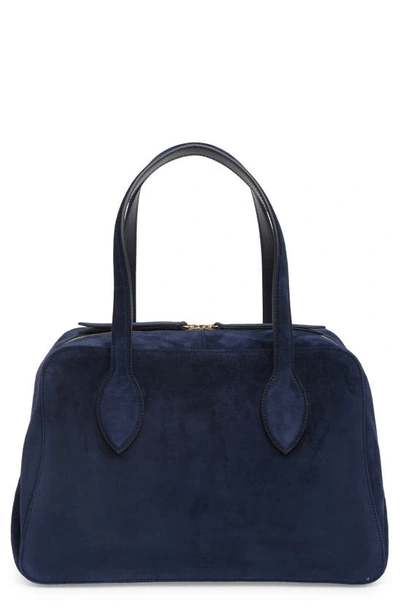 Khaite Maeve Suede Tote Bag In Blue