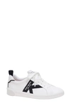 Kate Spade Signature Leather Colorblock Low-top Sneakers In True White / Black