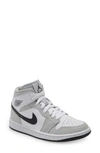 Jordan Air  1 Mid Sneakers In Grey Fog/ Black/ White