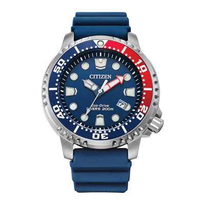 Citizen Eco-drive Men's Promaster Dive Blue Strap Watch, 44mm In Red   / Blue