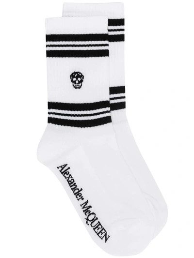 ALEXANDER MCQUEEN ALEXANDER MCQUEEN BLACK AND SOCKS WITH SKULL AND STRIPES