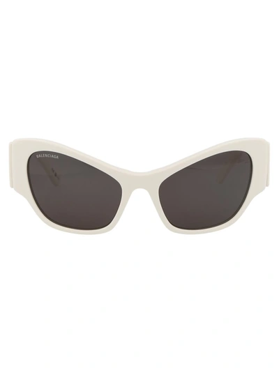 Balenciaga Bb0259s White Sunglasses In 003 White White Grey