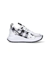 Burberry Check-pattern Leather Sneakers In White