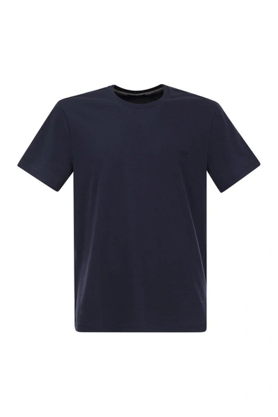 Fay Cotton T-shirt In Navy Blue