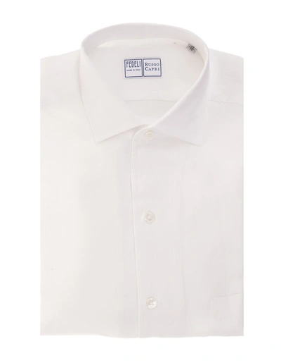 Fedeli White Poplin Classic Shirt