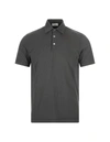 FEDELI FEDELI SHORT-SLEEVED POLO SHIRT IN DARK COTTON