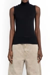 Lemaire Ribbed Polo Neck Tank Top In Black