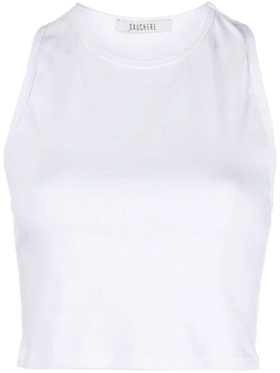 Gauchère Racerback Crop Top In White